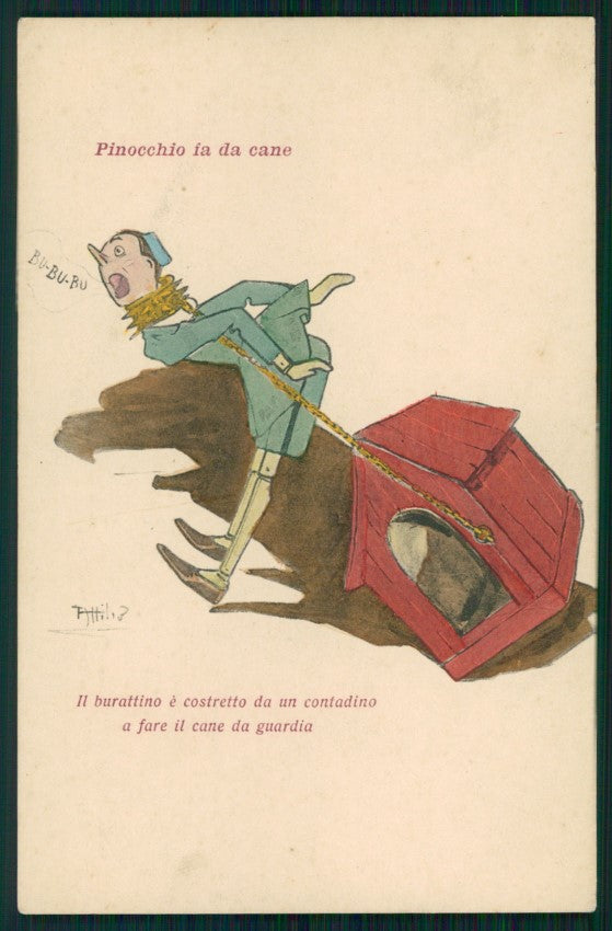 Artist Signed Attilio Mussino Pinocchio Collodi Alterocca postcard TC3479 – fronte