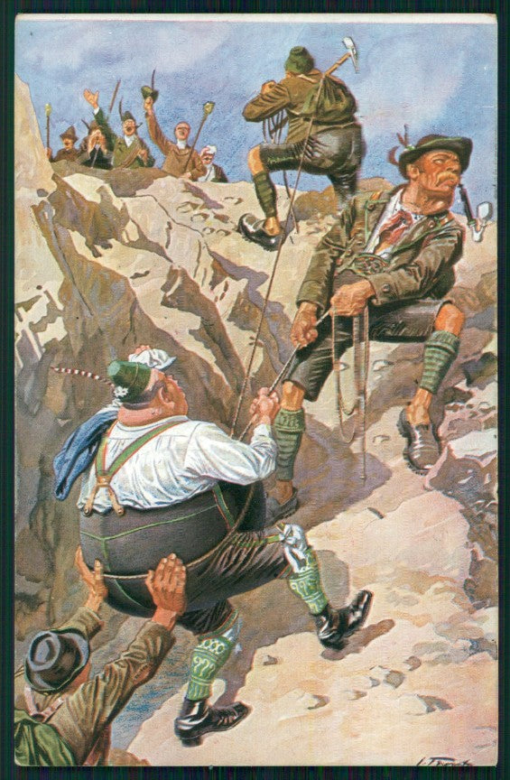 Artist Signed Alpinismo Mountaineer Alpinist Comic serie 1406 postcard TC3498 – fronte