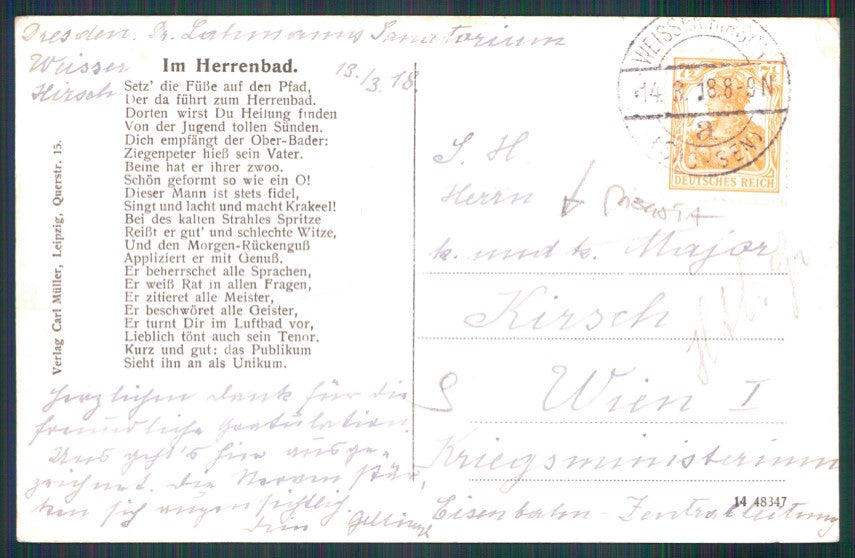 Artist Signed L. Wittig Men Im Herrenbad CREASED postcard TC3499 – retro