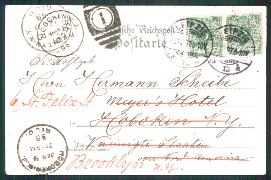 Gruss Bei Nacht serie 1056 TEARED postcard TC3517 – retro