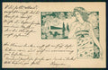Art Nouveau Lady Spring Landscape postcard TC3534 – fronte
