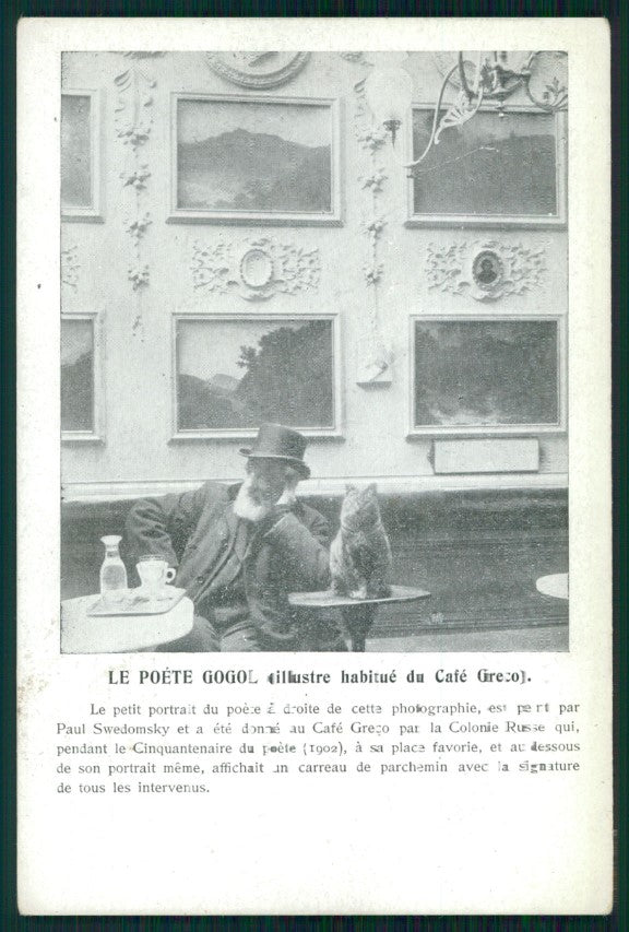 Roma Caffè Greco Gogol via Condotti Russia postcard TC3551 – fronte