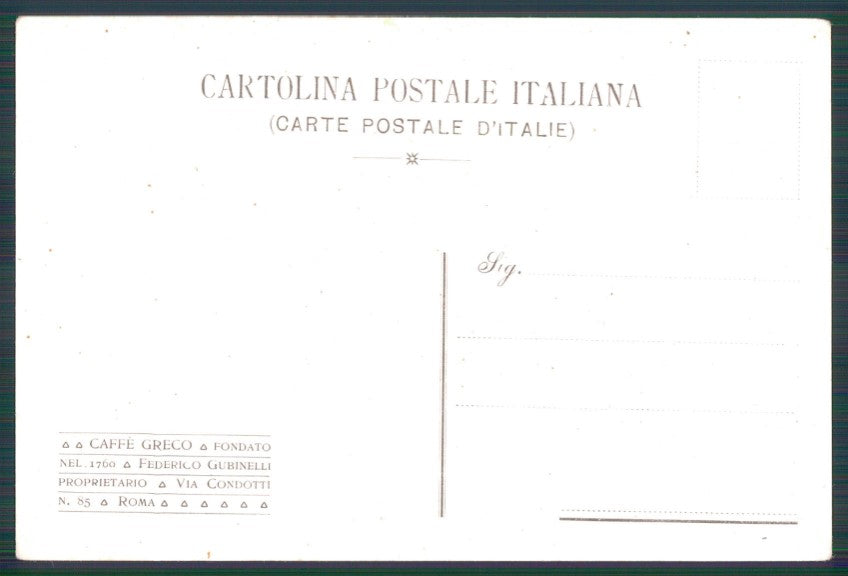 Roma Caffè Greco Gogol via Condotti Russia postcard TC3551 – retro