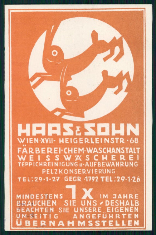 Advertising Haas e Sohn Rabbit Wien postcard TC3571 – fronte