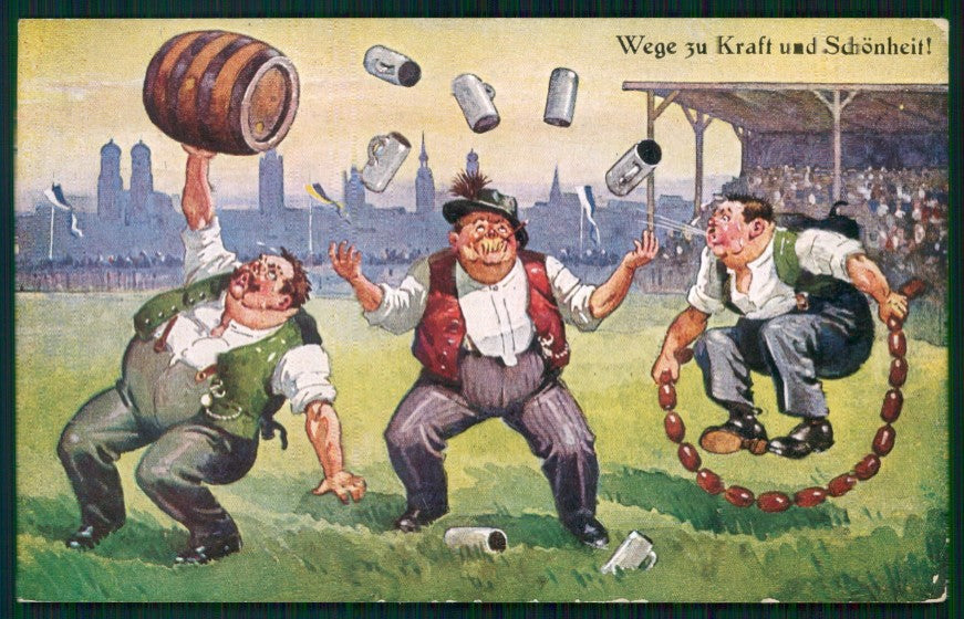 Artist Signed Schlemo Mann beim Bier trinken Betrunkener Mann Drinker pc TC3596 – fronte