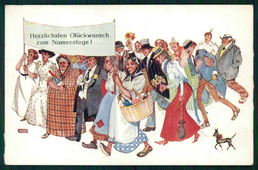 Artist Signed F. K. L. People Namenstage serie 219-4 postcard TC3607 – fronte