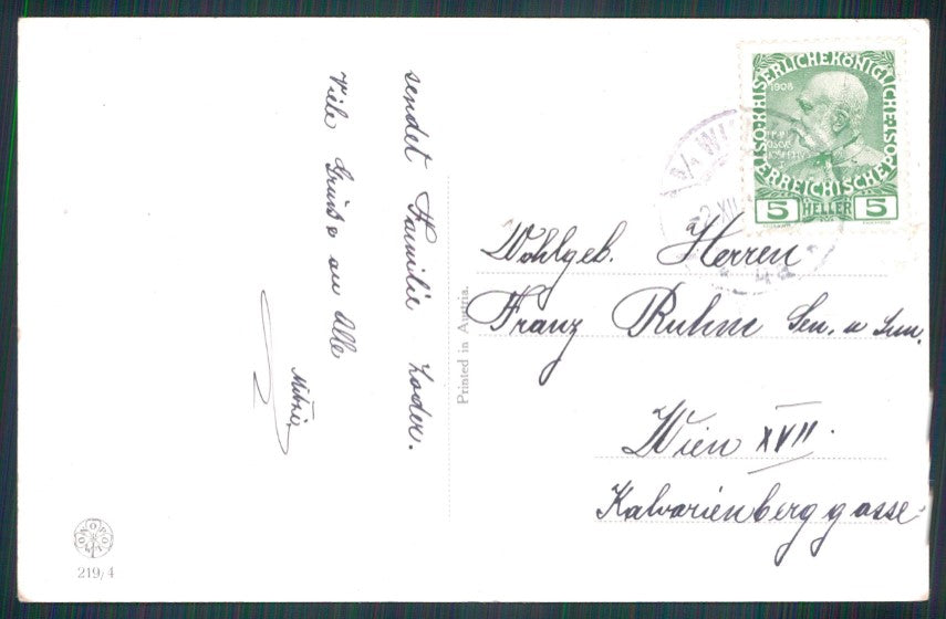 Artist Signed F. K. L. People Namenstage serie 219-4 postcard TC3607 – retro