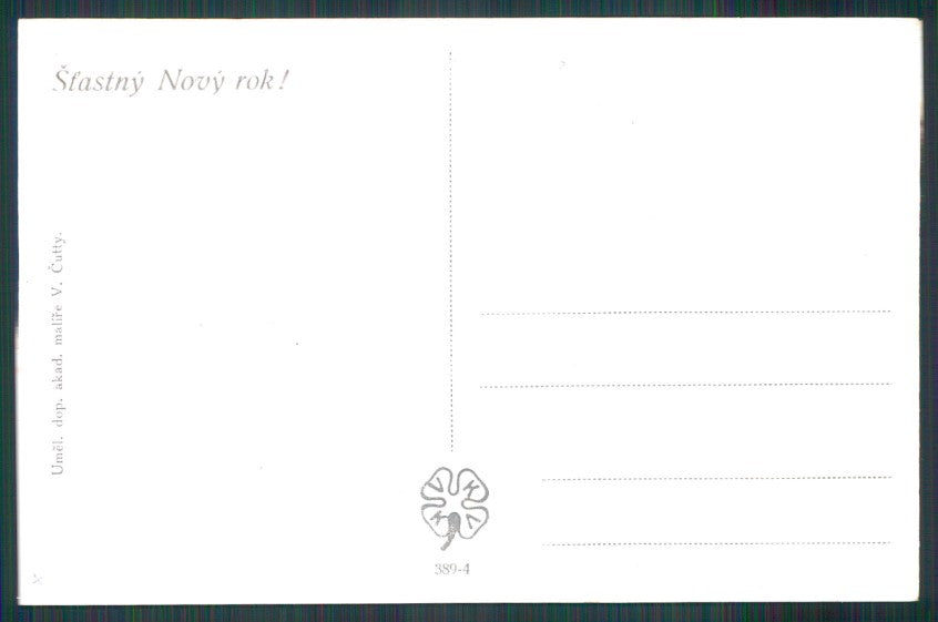 Children Winter Landscape Maialino Pig serie 389-4 postcard TC3628 – retro