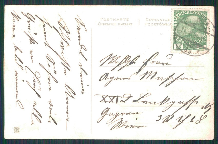 Artist Signed F. Baumgarten ? Man Pig Namenstage postcard TC3631 – retro