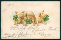 Pig Happy New Year Four Leaf Clover Erika 1556 postcard TC3633 – fronte