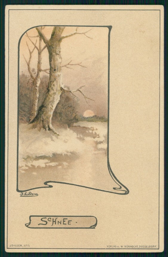 Artist Signed F. L. Stern Lake See Landscape postcard TC3638 – fronte
