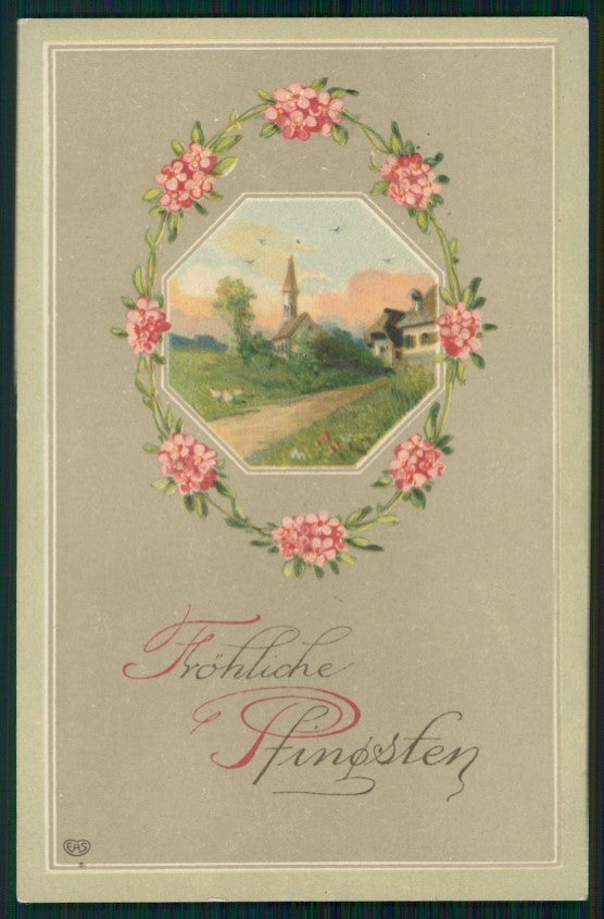 Pentecoste Pfingsten Spring Landscape EAS postcard TC3640 – fronte