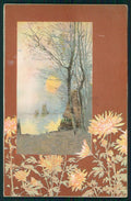 Sunset Winter Landscape postcard TC3642 – fronte