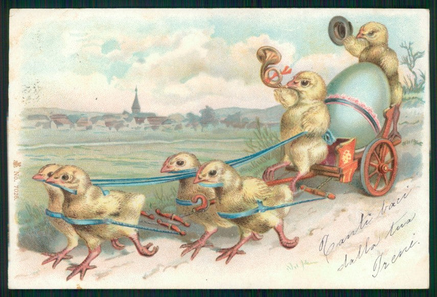 Pasqua Easter Chick Ostern Küken Egg postcard TC3664 – fronte