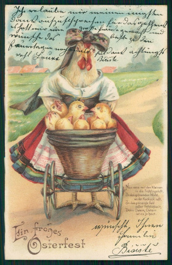 Pasqua Easter Chick Ostern Küken Relief postcard TC3671 – fronte