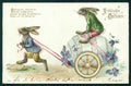 Pasqua Easter Ostern Dressed Rabbit Egg postcard TC3672 – fronte
