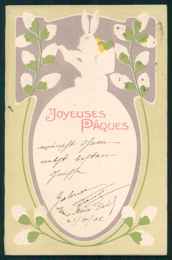 Pasqua Easter Ostern Rabbit Egg Relief postcard TC3678 – fronte