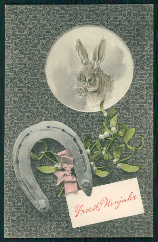 Happy New Year Rabbit serie 342 postcard TC3683 – fronte