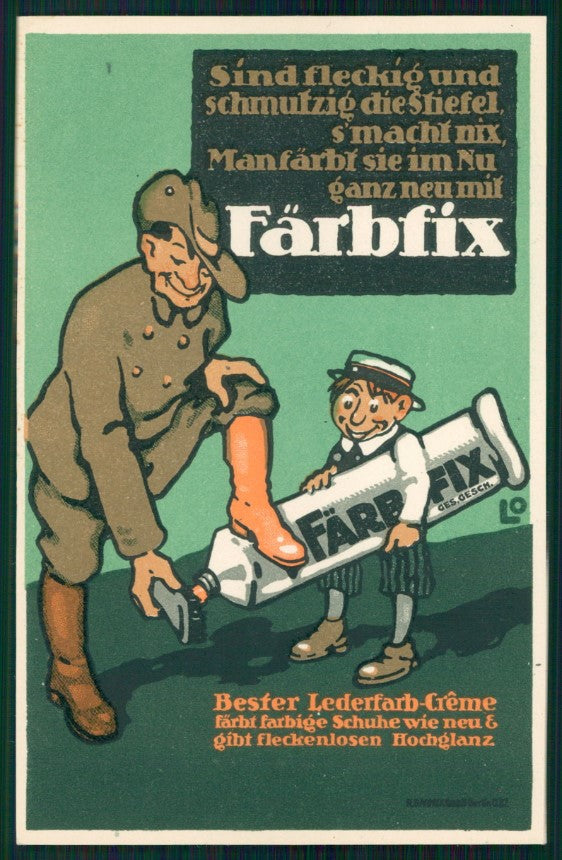 Artist Signed Lo Advertising Farbfix Bester Lederfarb Creme postcard TC3684 – fronte