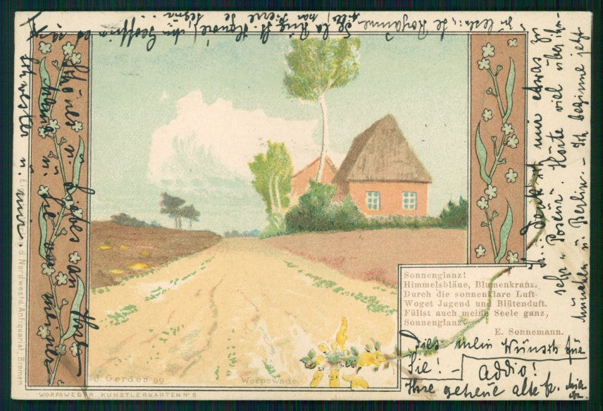 Artist Signed J. Gerdes Landscape Architecture Architektur postcard TC3718 – fronte