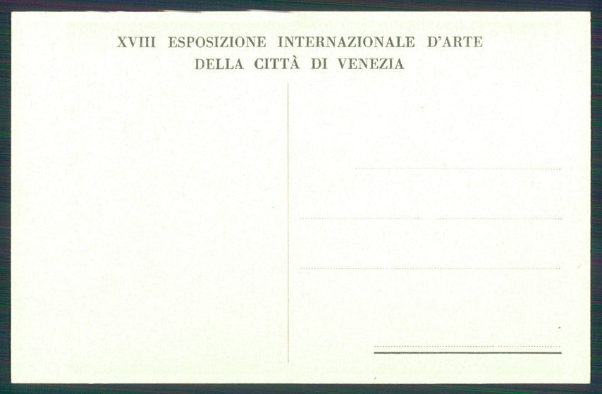 Artist Signed Cisari Barche Xilografia Esposizione Venezia XVIII Expo pc TC3723 – retro