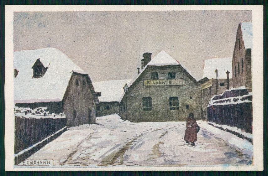 Artist Signed E. Golphann Landscape Architecture Deutscher Schulverein pc TC3724 – fronte