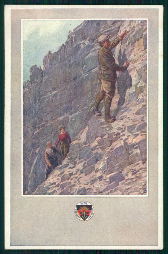 Alpinismo Mountaineer Alpinist Sport Deutscher Schulverein postcard TC3726 – fronte