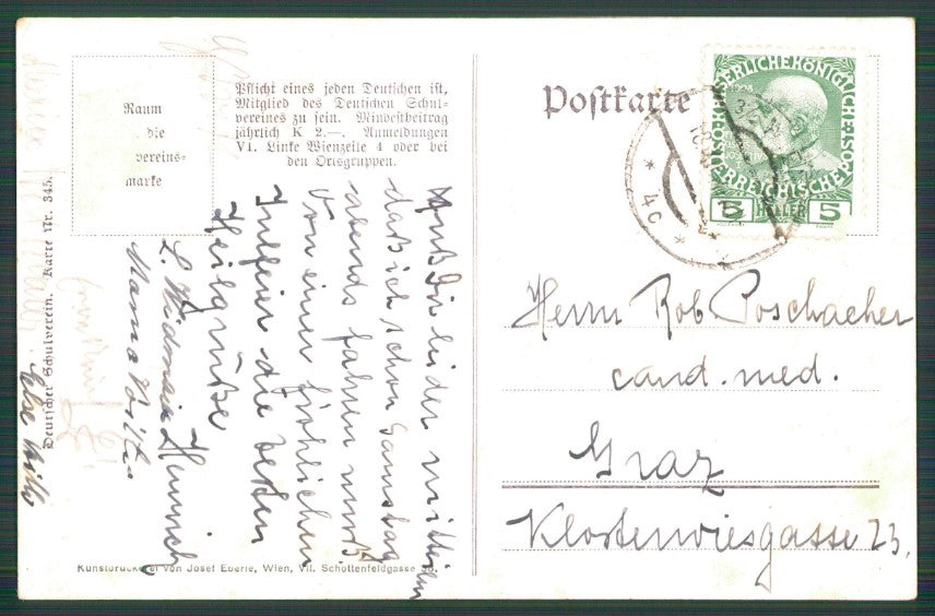 Alpinismo Mountaineer Alpinist Sport Deutscher Schulverein postcard TC3726 – retro