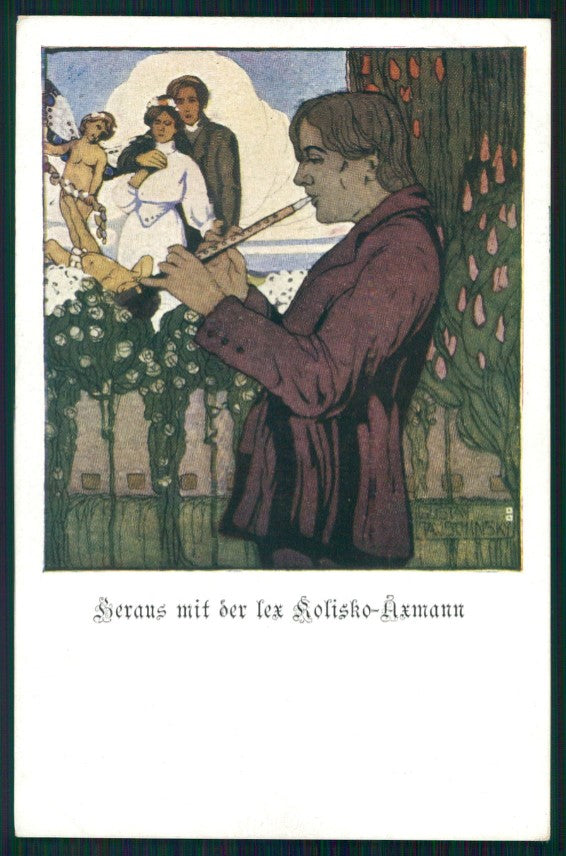 Artist Signed Gustav Mauschinsky ? Wedding postcard TC3730 – fronte