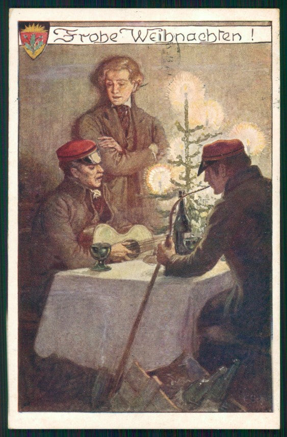 Artist Signed Christmas Deutscher Schulverein postcard TC3737 – fronte