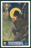 Artist Signed Deer Hunt Meidmannsheil postcard TC3738 – fronte