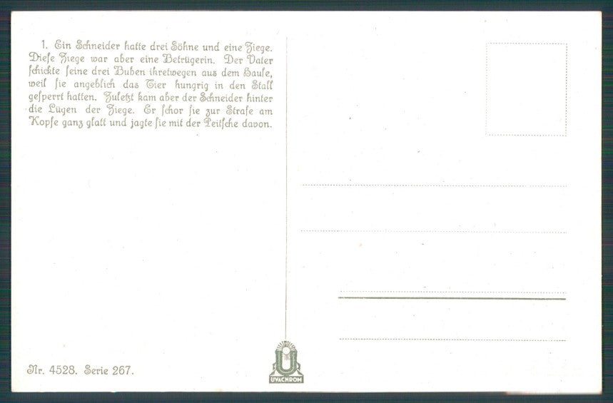 Artist Signed G. Muhlberg Grimm Fairy Tales serie 267 postcard TC3739 – retro