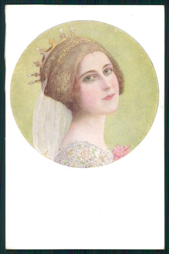 Viennoise Glamour Fashion Lady M M Vienne serie 915 postcard TC3765 – fronte