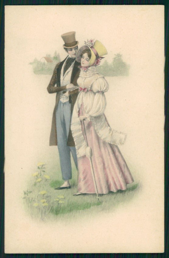 Viennoise Romantic Couple M M Vienne serie 391 postcard TC3793 – fronte