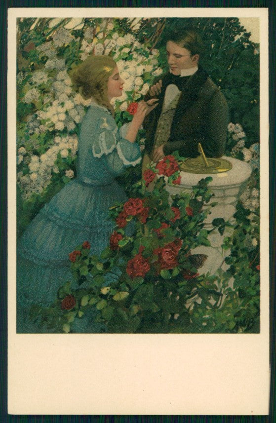 Ethel Franklin Betts Romantic Couple M M Vienne serie 291 postcard TC3796 – fronte