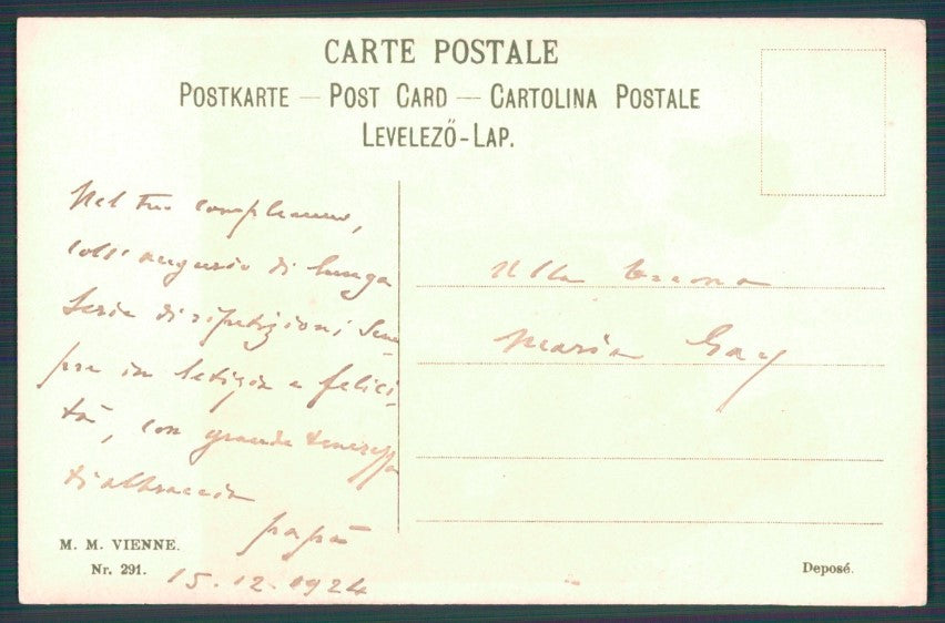 Ethel Franklin Betts Romantic Couple M M Vienne serie 291 postcard TC3797 – retro
