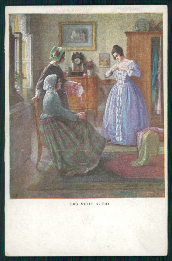 Viennoise Schuster Glamour Fashion Lady M M Vienne serie 1199 postcard TC3809 – fronte