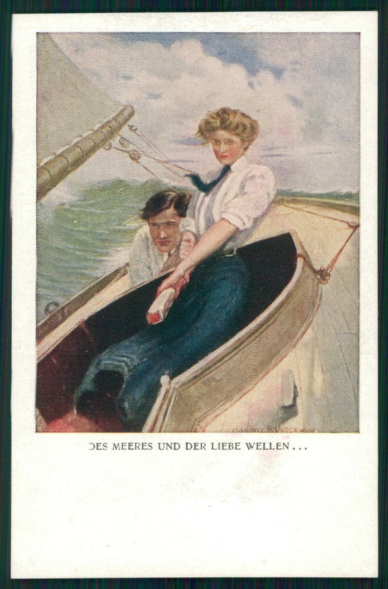 Viennoise Clarence Underwood Couple M M Vienne serie 837 postcard TC3810 – fronte