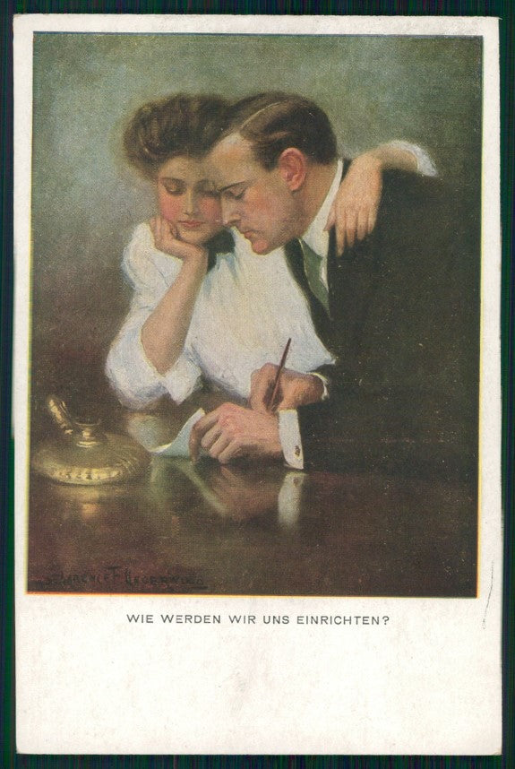 Viennoise Clarence Underwood Couple M M Vienne serie 833 postcard TC3815 – fronte