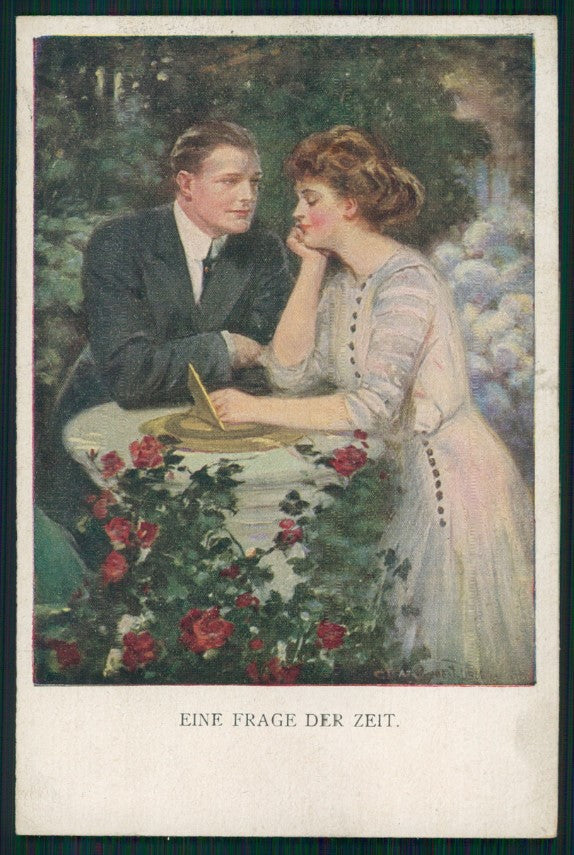 Viennoise Clarence Underwood Romantic Couple M M Vienne 834 postcard TC3819 – fronte