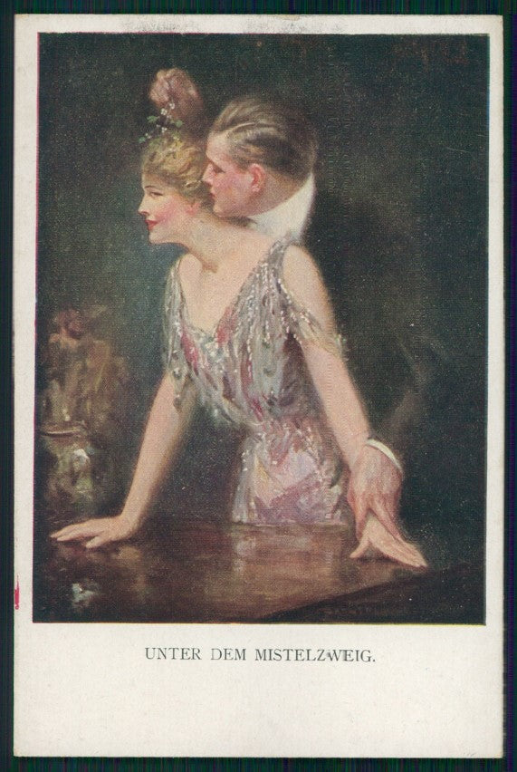 Viennoise Clarence Underwood Romantic Couple M M Vienne 834 postcard TC3820 – fronte
