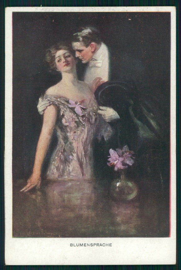Viennoise Clarence Underwood Romantic Couple M M Vienne 742 postcard TC3821 – fronte