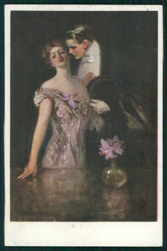 Viennoise Clarence Underwood Romantic Couple M M Vienne 742 postcard TC3822 – fronte