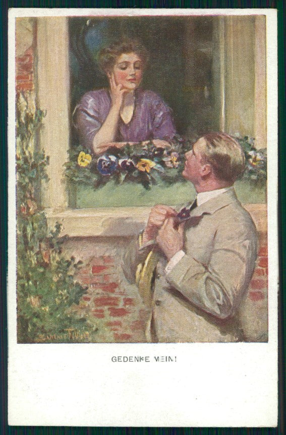 Viennoise Clarence Underwood Romantic Couple M M Vienne 860 postcard TC3823 – fronte