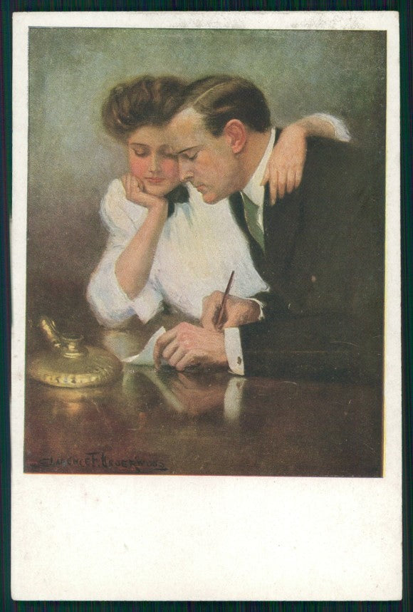 Viennoise Clarence Underwood Romantic Couple M M Vienne 833 postcard TC3824 – fronte