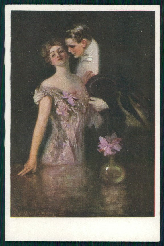 Viennoise Clarence Underwood Romantic Couple M M Vienne 742 postcard TC3839 – fronte