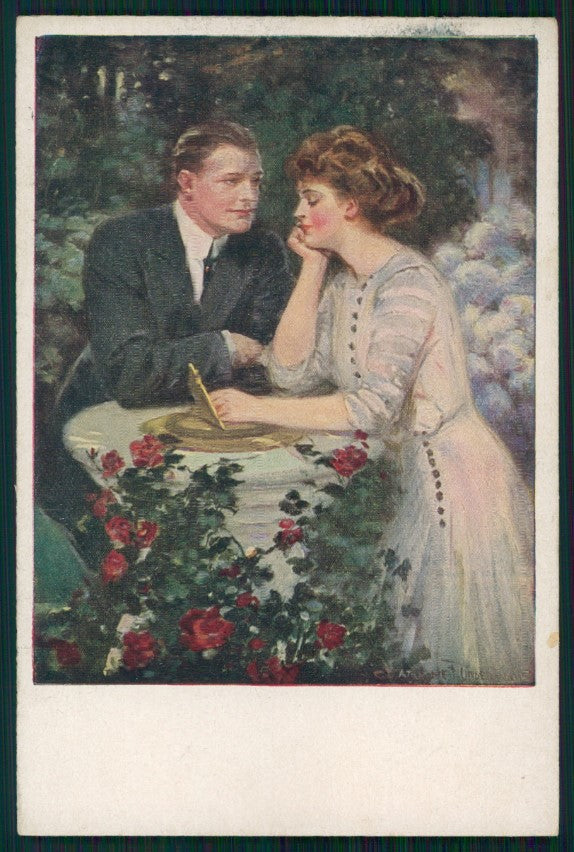 Viennoise Clarence Underwood Romantic Couple M M Vienne 834 postcard TC3841 – fronte