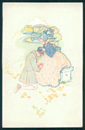 Viennoise H. Ruker Lott Romantic Couple M M Vienne serie 1377 postcard TC3846 – fronte