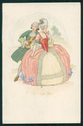 Viennoise Romantic Couple M M Vienne serie 1402 postcard TC3850 – fronte