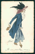 Viennoise Prejelan Glamour Fashion Lady M M Vienne serie 480 postcard TC3855 – fronte